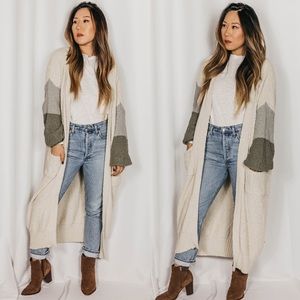 NEW// Cotton Pocketed Maxi Colorblock Duster